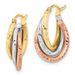 14k Tri-color Textured Triple Hoop Earrings_voghion.com
