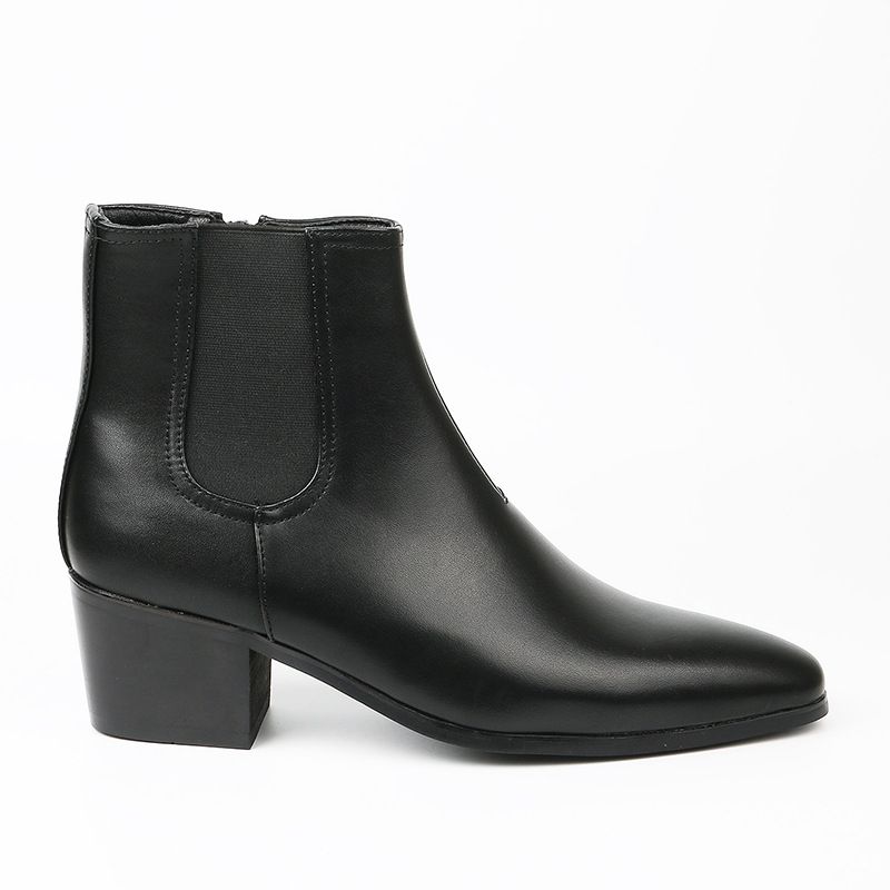 New Autumn/Winter Small Square Head Top Heel Men's Boots Height Boosting High Heels Men_voghion.com