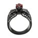 TK3776 - IP Black (Ion Plating) Stainless Steel Ring with AAA Grade CZ in Garnet_voghion.com