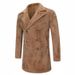 Men's Winter Wool Coat – Thick Fleece Lined Overcoat, Double Breasted Pea Coat, Slim Fit Casual Jacket For Fall & Winter (Camel, S-XXL)_voghion.com