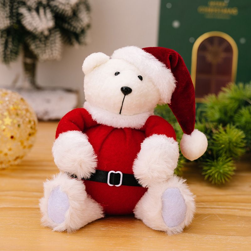 Christmas Bear doll decoration plush cuddly Christmas bear ornament children's gift Christmas doll toy_voghion.com