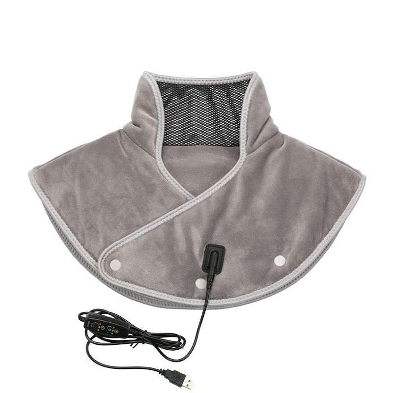 1 stk elektrisk skulder- og nakkebeskyttelsessjal, temperaturkontrollert og varm, elektrisk oppvarmet nakkebelte med nettingpose, skulder- og nakkebeskyttelse_voghion.com