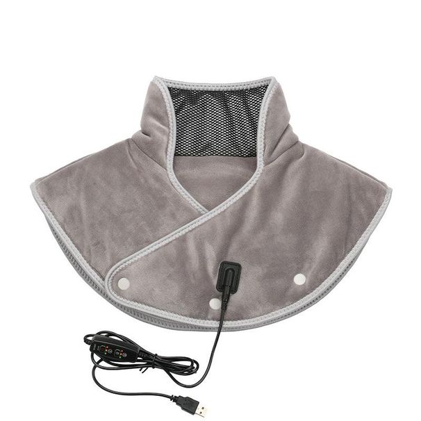 1 stk elektrisk skulder- og nakkebeskyttelsessjal, temperaturkontrollert og varm, elektrisk oppvarmet nakkebelte med nettingpose, skulder- og nakkebeskyttelse_voghion.com