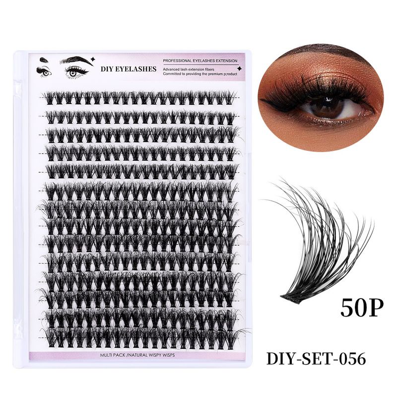 European and American cross border hot selling thick fried hair single cluster false eyelashes set DIY large capacity segmented grafted false eyelashes_voghion.com