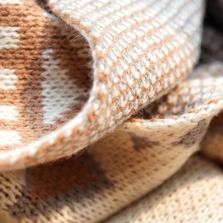 Bohemian Air Conditioning Nordic FleeceCashmere Sofa Bed End Nap Knitted Blanket_voghion.com