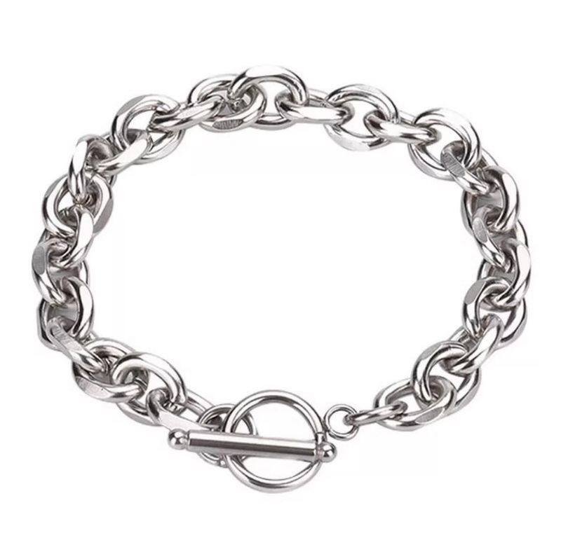 Titanium Steel Non-Fading Cuban Chain Bracelet Men's Trendy Hip-Hop Women's Ins Cold Style Simple Couple Jewelry_voghion.com