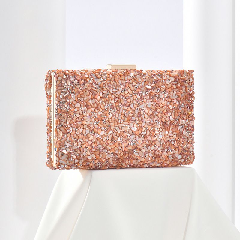 Borse da donna Squisita borsa da sera glitterata a mano, pochette per abiti da celebrità, borsa a tracolla alla moda, borsa da donna con catena per banchetti nuziali_voghion.com