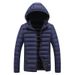 Men's Winter Hooded Jacket With Polyester Filling, Slim Fit Zip-Up Coat For Casual Wear, Striped & Solid Colors Available In Plus Sizes (L-8XL)_voghion.com