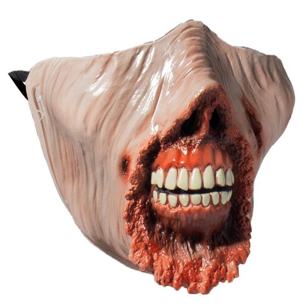 Halloween Horror Bloody Zombie Sharp Teeth Half Face Mask_voghion.com
