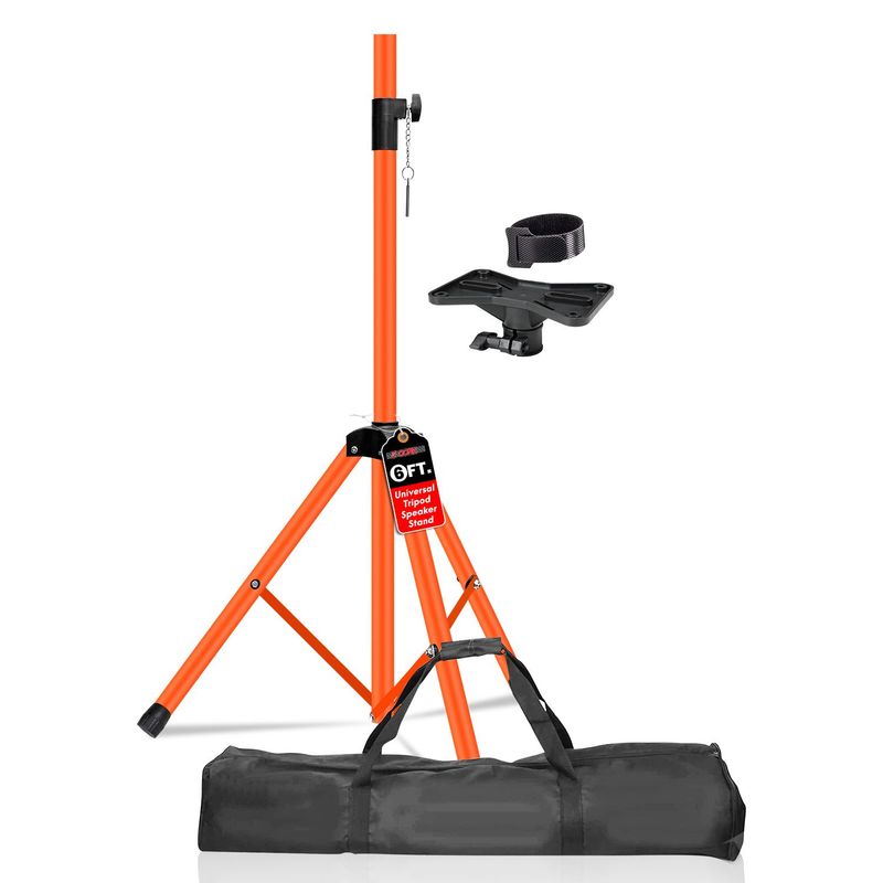 5 Core Speaker Stand Tripod Tall Adjustable 72 Inch DJ Pole Mount Studio Monitor Stands ORANGE_voghion.com
