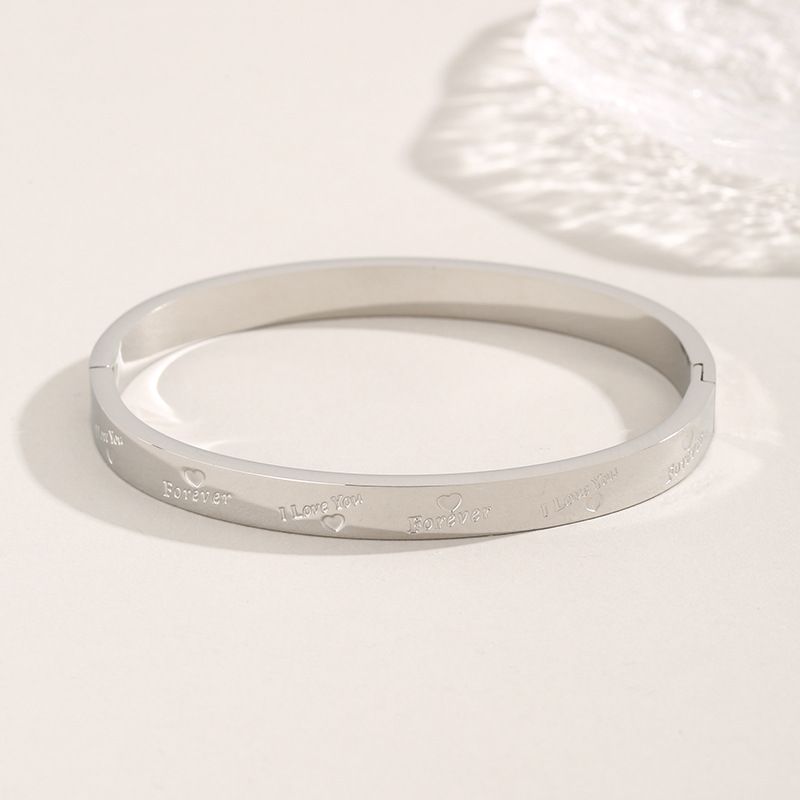 Bracciale Classic Love Forever - Gioielli di coppia in acciaio al titanio (semplici e versatili, design unisex)_voghion.com
