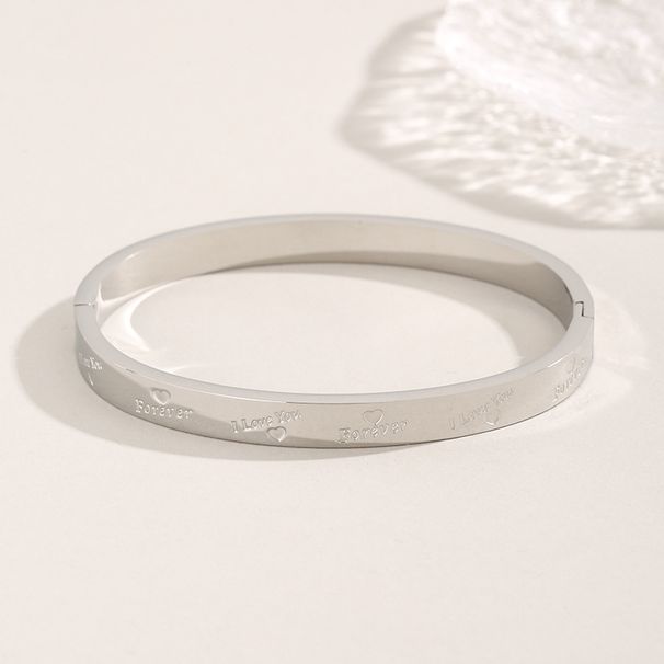 Bracciale Classic Love Forever - Gioielli di coppia in acciaio al titanio (semplici e versatili, design unisex)_voghion.com