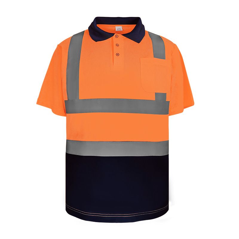 Men's Clothing Reflective Clothing Outdoor Construction Engineering Protective Reflective Clothing Summer Lapel Reflective Polo Shirt Short Sleeve_voghion.com