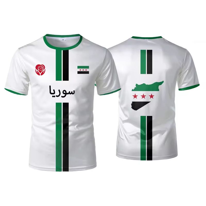 Syrien Fußballtrikot Herren Sport T-Shirt Nationalflagge 3D Direkteinspritzung Street Style Unisex Trendy Marke Reine Baumwolle Top_voghion.com