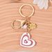 Daisy Pearl Heart Simple Bag Car Key Pendant Small Gift Keychain_voghion.com