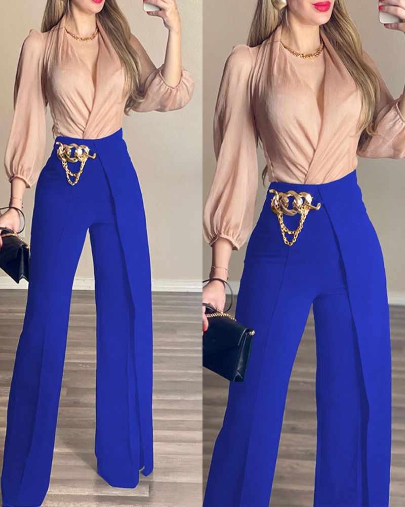 Pantalon à jambes serrées décoré avec fermeture éclair pour femmes_voghion.com