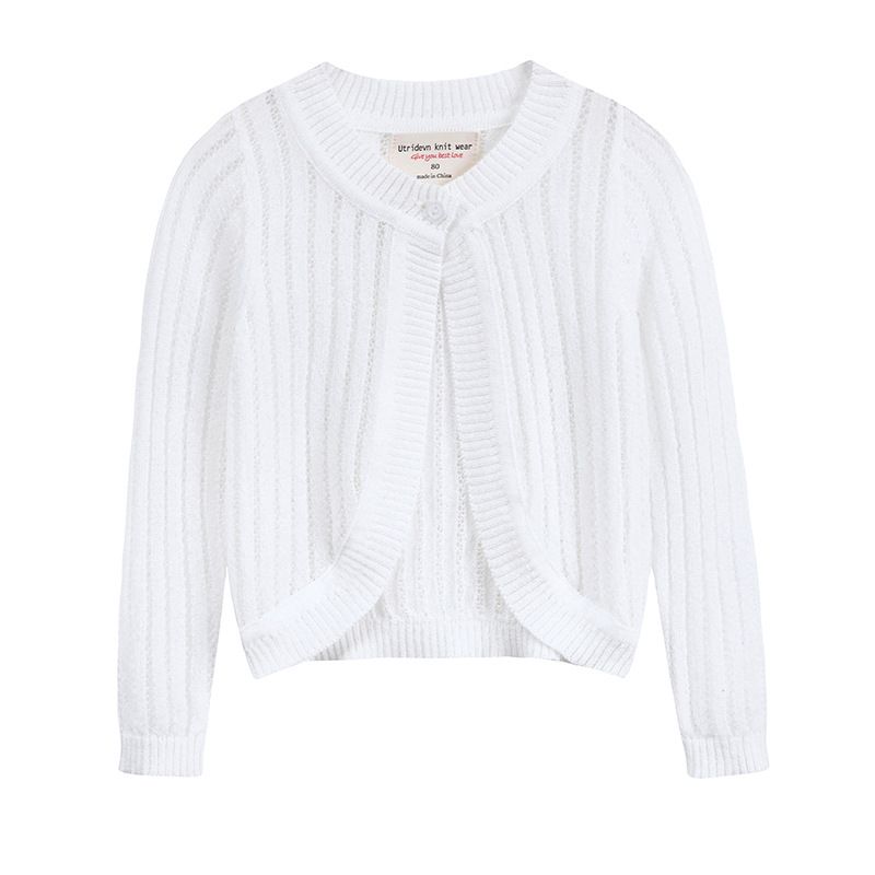 Eis Seide Sommer Neue Mädchen Strickjacke Dünne Baby Mantel Sonnencreme Shirt Atmungsaktive kinder Schal Koreanische Version_voghion.com
