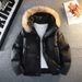 Herren Winter PU Lederjacke mit Kunstfellkapuze - Warmer Steppmantel für lässiges Outfit (Weiß, Grau, Schwarz) | Größen M-3XL_voghion.com