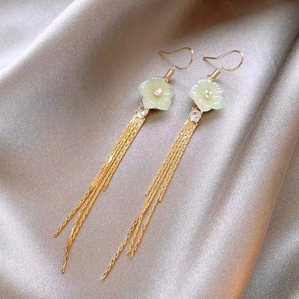 Cvjetna cirkonska resa za žene, jedinstvene duge naušnice, novi stil 2024., vrhunske i atmosferične naušnice_voghion.com