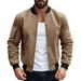 Retro-Baseballjacke für Herren – Schwerer Wildleder-Cardigan mit Knopfleiste vorne, Vintage-Fliegerbomber-Stil_voghion.com