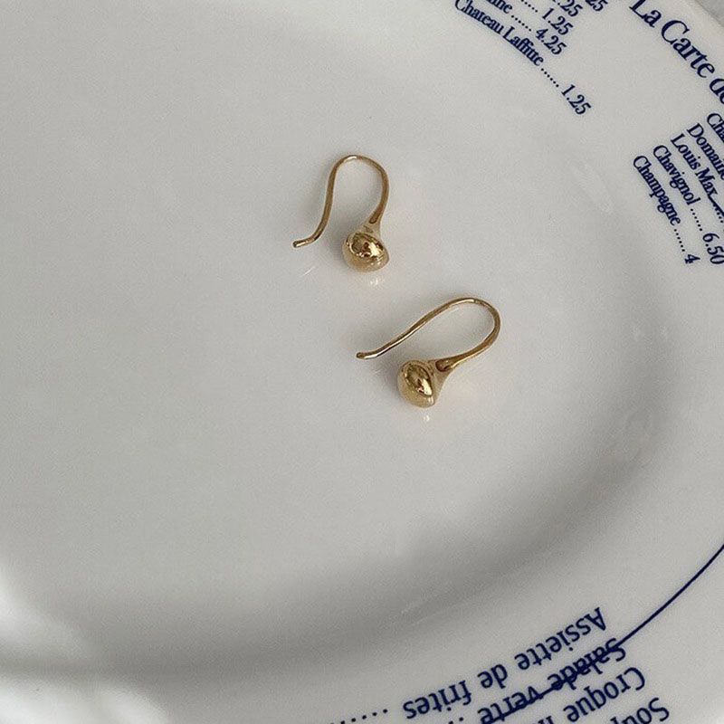 Sterling VENUS Sier Water Drop Smooth Earrings for Women Girl Trendy Design Simple Jewelry Gift Dropshipp                 shipp_voghion.com