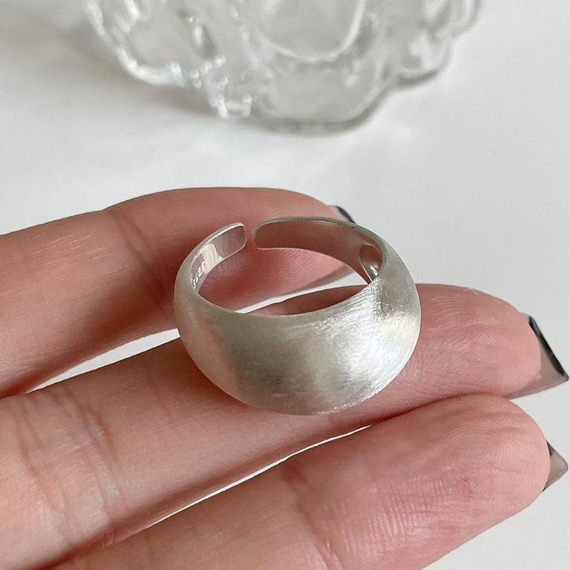 Stylish Cool Ring For Women, Minimalist Brushed Matte Plain Surface, High-end Korean And Japanese Style, 2024 New Trend_voghion.com
