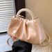 Small And High-end Feeling Cloud Pearl Handle Handle, Single Shoulder Crossbody Bag, 2024 Summer New Pleated Small Bag_voghion.com