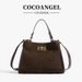 Commuter Large Capacity Tote 2024 New Trendy Women's Fashion Versatile Single Shoulder Texture Bucket Bag_voghion.com