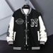 Men's Streetwear Baseball Jacket – Oversized Unisex Varsity Coat With Print & Ribbed Hem (S-3XL, Black/Blue/Green/White)_voghion.com