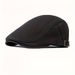 Berretto in cotone da uomo in stile retrò britannico da 1 pezzo - Cappello con lingua d'anatra in tinta unita per l'autunno e l'inverno_voghion.com