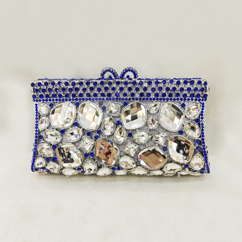 Crystal Bag Full Of Diamonds Large Gemstones Hollow Rhinestones Evening Clutch Bag Chain Shoulder Evening Bag Chain Women's Bag_voghion.com