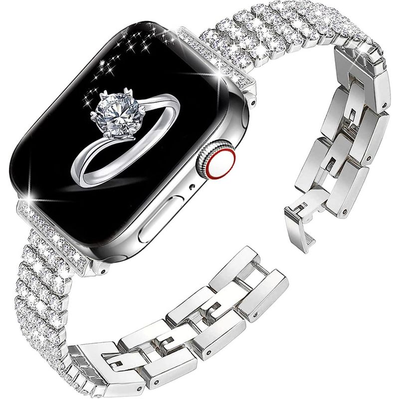Bling Strap für iWatch Band 40mm 41mm 44mm 45mm Schlankes Schmuck Metallgliederarmband Damen IWatch Ultra 2 49mm 9 8 7 6 5 4 3 SE_voghion.com