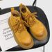 Big Yellow Boots Hollow Breathable Martin Boots Retro Tooling Boots Double Inner Height Boots_voghion.com