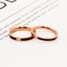 Fashionable And Simple Rose Gold Two-Stone Diamond-Inlaid Titanium Steel Ring For Couples_voghion.com