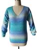 Pullover für Damen 2024 neuer unregelmäßiger Farbverlauf-Regenbogen-V-Ausschnitt-Mohair-Strickpullover_voghion.com