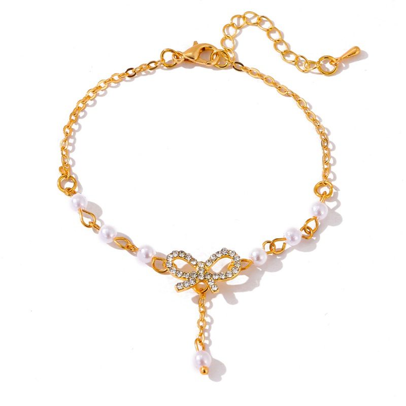 Kristallperlen-Bowknot-Anhänger für Frauen, süßes, einfaches Kettenarmband_voghion.com