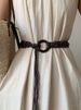 Woven Wooden Buckle Wax Cord Belt New Extended Tassel Beaded Waist Cord Niche Design With Skirt Trim_voghion.com
