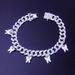 Micro-inlaid full-diamond butterfly Cuban anklet popular butterfly element pendant anklet 12mm Cuban chain_voghion.com