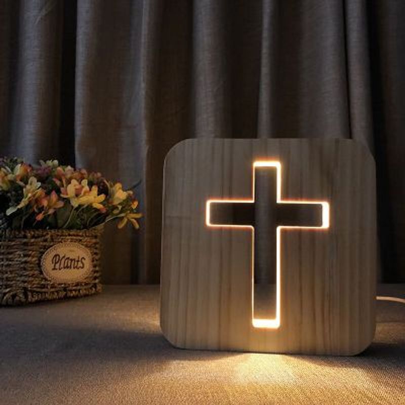 Nacht Plug-in Nische Hohe Schönheit Energiesparende Augenschutz Hause Schlaf Wohnzimmer Hohl USB Kreuz Nachtlicht_voghion.com