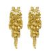 Fashionable Tassel Super Shiny Round Long Drop High-end Exaggerated Statement Earrings_voghion.com