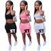 women's clothing summer new vest shorts casual solid color two-piece set_voghion.com