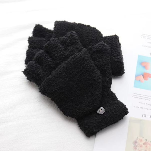 Gants d'hiver sans doigts pour étudiantes et femmes, taille unique, protection contre le froid, chauds et moelleux, mi-doigts, pour hommes et femmes, pour le travail._voghion.com