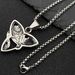 Collana con ciondolo a forma di gatto con nodo celtico Triquetra da donna, set di catene punk retrò vintage cool_voghion.com