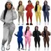 Women's Fleece-Lined Two-Piece Set With Hoodie And Large Hip Pants Casual Sports Sweatshirt Wholesale_voghion.com