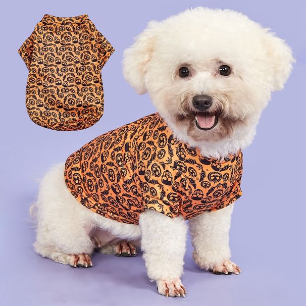 New Spring Summer Halloween Style Trendy Versatile Sun Protection Heat Resistant Anti-Shedding Thin Pet T-Shirt_voghion.com
