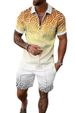 Vêtements pour hommes 2024 Nouveau commerce extérieur en gros Chemise à col ouvert et fermeture éclair pour hommes Pantalon de plage à manches courtes imprimé 3D Costume deux pièces pour hommes_voghion.com