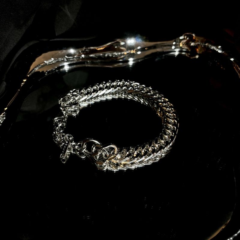 Titanium Steel Men's Cuban Bracelet NK Trendy Hip-Hop Punk Niche Non-Fading Thick Cool_voghion.com
