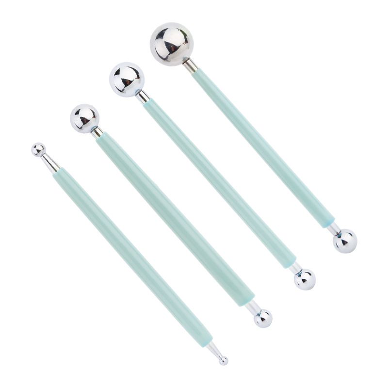 4 Stks/set Inspringen Pen Geperst Naad Bal Zacht Plastic Spiraal Staaf Dubbele Kop Puntjes Pen Krimptang_voghion.com