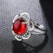 Nouveau Bague en Agate rubis calcédoine Jade rouge bague ouverte taille réglable_voghion.com