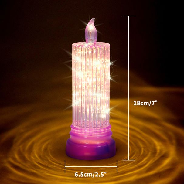20 LED Crystal Electronic Flameless Candles - Romantic Warm White Light, Diamond & Vertical Pattern Base, Perfect For Valentine's Day_voghion.com